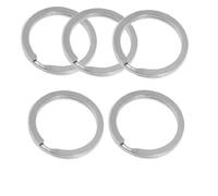 Sourcingmap Key Ring Metal Round Hoop Flat Split Ring Keyring 30mm Dia Silver Tone 5 Pcs