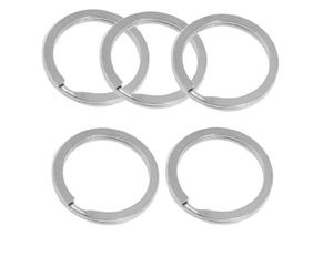 Sourcingmap Key Ring Metal Round Hoop Flat Split Ring Keyring 30mm Dia Silver Tone 5 Pcs