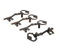 sourcingmap Kitchen Cabinet Drawer Door Vintage Style Key Shaped Pull Handle 4 PCS Bronze Tone