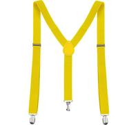 Sourcingmap Ladies Women Adjustable Metal Clamp Elastic Suspenders Braces Yellow 100 x 2.5cm