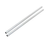 Sourcingmap Lamp Pipe Nipple, M10 Thread 320mm Length Hollow Lamps Repair Part Hardware for Lamp Lights, Zinc Plated Silver Tone, Pack of 2