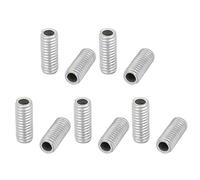 Sourcingmap Lamp Pipe Nipple, M6 Thread 15mm Length Hollow Lamps Repair Part Hardware for Lamp Lights, Zinc Plated Silver Tone, Pack of 10