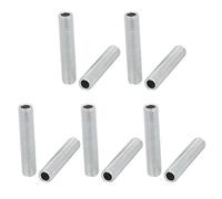 Sourcingmap Lamp Pipe Nipple, M8 Thread 40mm Length Hollow Lamps Repair Part Hardware for Lamp Lights, Zinc Plated Silver Tone, Pack of 10