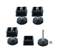 Sourcingmap Leveling Feet 40 x 40mm Square Insert Adjustable Leveler for Table 4 Sets