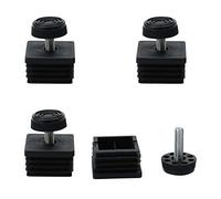 Sourcingmap Leveling Feet 40 x 40mm Square Insert Table Leg Adjustable Leveler 4 Sets