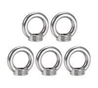 Sourcingmap Lifting Eye Nut M10 Female Thread 304 Stainless Steel Round Shape for Rope Fitting Pack of 5
