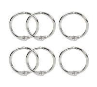 Sourcingmap Loose Leaf Binder Rings, 0.79 Inch Inner Dia, 6 Pack, Metal Binder Rings, Book Rings for Index Cards, Flash Card, Notebook Rings, Key Ring Binder, Silver Tone