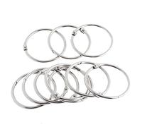 Sourcingmap Loose Leaf Rings 40mm, Metal, 10Pcs, for Book/Keychain