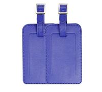 sourcingmap Luggage Tags,PU Leather Travel Tags Luggage Identifier Name Holder Address ID Labels for Baggage Suitcases(2 Pack,Royal Blue)
