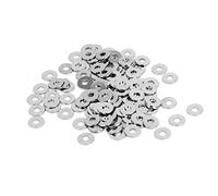 sourcingmap M1.4 x 4mm x 0.3mm Nickel Plated Flat Washers Spacers Gaskets Fastener 100PCS