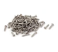 Sourcingmap M1.8 x 10mm Phillips Flat Head Self Tapping Screw Silver Tone 100 Pcs