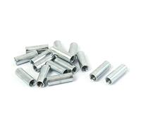 Sourcingmap M10 Threaded Rod Bar Stud Round Coupling Connector Nuts Silver Tone 15 Pcs