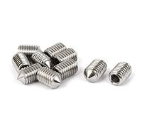 Sourcingmap M10 x 16mm Stainless Steel Cone Point Hexagon Socket Grub Screws 10pcs