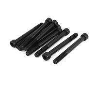 Sourcingmap M10x100mm 12.9 Alloy Steel Hex Socket Screws Partially Threaded Bolt Black 10Pcs