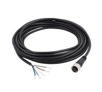 sourcingmap® M12 Female Straight 5 Pins Connector Aviation Socket Electrical Cable 5M Gray