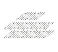 Sourcingmap M2.4x6mm Aluminum Open End Countersunk Head Blind Rivets Silver Tone 50pcs