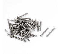 Sourcingmap M2.5-0.45 x 30mm Fine Thread Phillips Flat Countersunk Head Machine Screws Silver Tone 50pcs