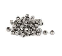 Sourcingmap M2.5 304 Stainless Steel Self-Locking Nylon Insert Hex Lock Nuts 50pcs