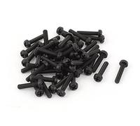Sourcingmap M2.5 x 12mm Nylon Phillips Cross Pan Head Machine Screws Black 50 PCS