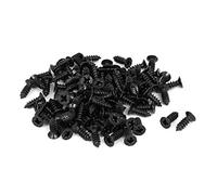 Sourcingmap M2.5 x 8mm Flat Head Phillips Self Tapping Screws Fasteners Black 100pcs