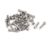 Sourcingmap M2.5x12mm 316 Stainless Steel Metric Hex Socket Head Cap Bolts DIN912 30 Pcs