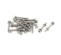 Sourcingmap M2.5x25mm 304 Stainless Steel Phillips Pan Head Bolt Screw Nut w Washer 18 Sets