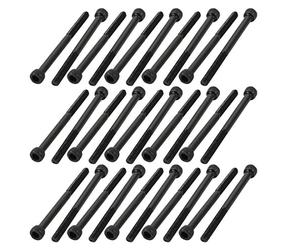 Sourcingmap M2.5x35mm 12.9 Carbon Steel 14.04mm Half Thread Hex Socket Head Cap Screw Bolt 30Pcs