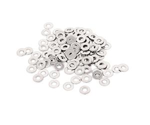 Sourcingmap M2.5x6mmx0.5mm Stainless Steel Round Flat Washer for Bolt Screw 100Pcs