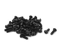 Sourcingmap M2.5x8mm 10.9 Alloy Steel Button Head Hex Socket Cap Screw Bolt Black 50pcs