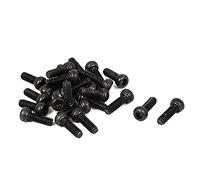 Sourcingmap M2 x 6mm Carbon Steel Full Thread Hex Socket Cap Head Screws Bolts Black 25 Pcs