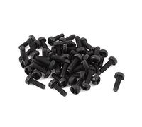 sourcingmap M2 x 6mm Nylon Phillips Cross Pan Head Machine Screws Black 50 PCS
