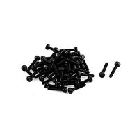 Sourcingmap M2x10mm 12.9 Alloy Steel Screw Cap Point Hex Socket Screws Bolts Black 50pcs