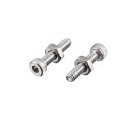 Sourcingmap M2x10mm Hex Socket Head Knurled Cap Screws Bolts Nut Set 50Pcs
