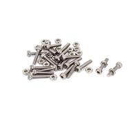 Sourcingmap M2x10mm Hex Socket Head Knurled Cap Screws Bolts Nuts Set 20Pcs
