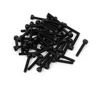 Sourcingmap M2x12mm 14.9 Alloy Steel Hex Socket Head Knurled Cap Screw Bolt Black 50pcs