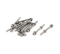 sourcingmap M2x25mm 304 Stainless Steel Phillips Pan Head Bolt Screw Nut w Washer 12 Sets