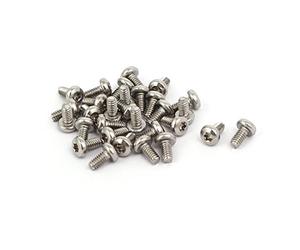 Sourcingmap M2x4mm 304 Stainless Steel Button Head Torx Socket Screws Fastener 30pcs
