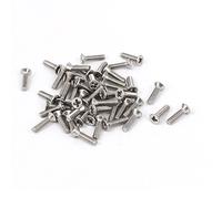 sourcingmap® M2x8mm Phillips Flat Countersunk Head Machine Screws Silver Tone 50pcs