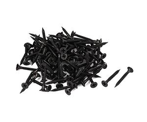 Sourcingmap M3.5x30mm Phillips Flat Head Self Tapping Screws Black 100pcs