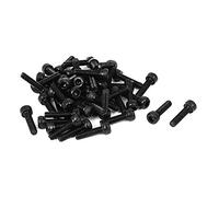Sourcingmap M3 x 12mm Carbon Steel Full Thread Hex Socket Cap Head Screws Bolts Black 50 Pcs