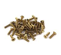 Sourcingmap M3 X 12mm GB819 Phillips Drive Countersunk Screws Brass Tone 50 Pcs