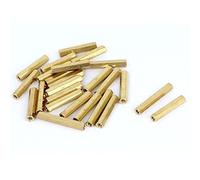 Sourcingmap M3 x 25mm Female Threaded Brass Hex Standoff Pillar Spacer Nut 25pcs