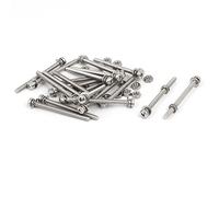 Sourcingmap M3 x 40mm 304 Stainless Steel Phillips Pan Head Screws Nuts w Washers 20 Sets