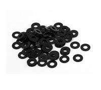 Sourcingmap M3 x 7mm x 0.5mm Black Zinc Plated Flat Pads Washers Gaskets Fastener 100PCS