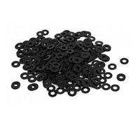 Sourcingmap M3 x 7mm x 0.5mm Black Zinc Plated Flat Washers Spacers Gaskets Fastener 400PCS