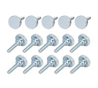 sourcingmap M3x12mm Flat Knurled Head Fully Threaded Thumb Screws Bolts Fastener 15pcs