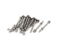 sourcingmap M3x45mm 304 Stainless Steel Phillips Pan Head Bolt Screw Nut w Washer 18 Sets