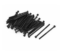 Sourcingmap M3x55mm 12.9 Alloy Steel Hex Socket Screws Partially Threaded Bolt Black 50Pcs