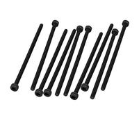 Sourcingmap M3x65mm Fully Thread Hex Socket Head Knurled Cap Screw Bolt Black 10pcs
