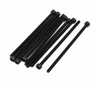 Sourcingmap M3x70mm Fully Thread Hex Socket Head Knurled Cap Screw Bolt Black 10pcs